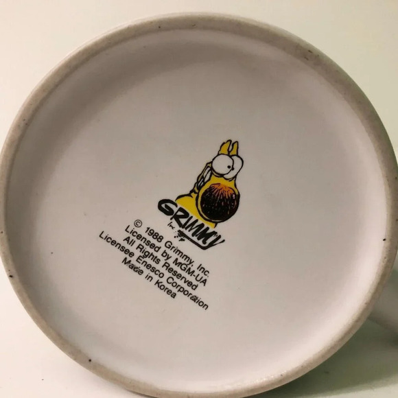 Vintage 1988 Grimmy Coffee Mug How Do You Spell Relief Cup Enesco Korea - Picture 9 of 11